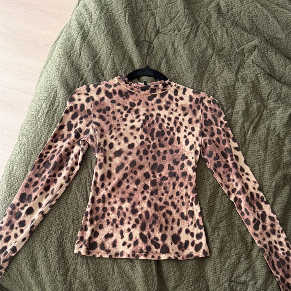 Dolce & Gabbana Animal Print Long Sleeve Top